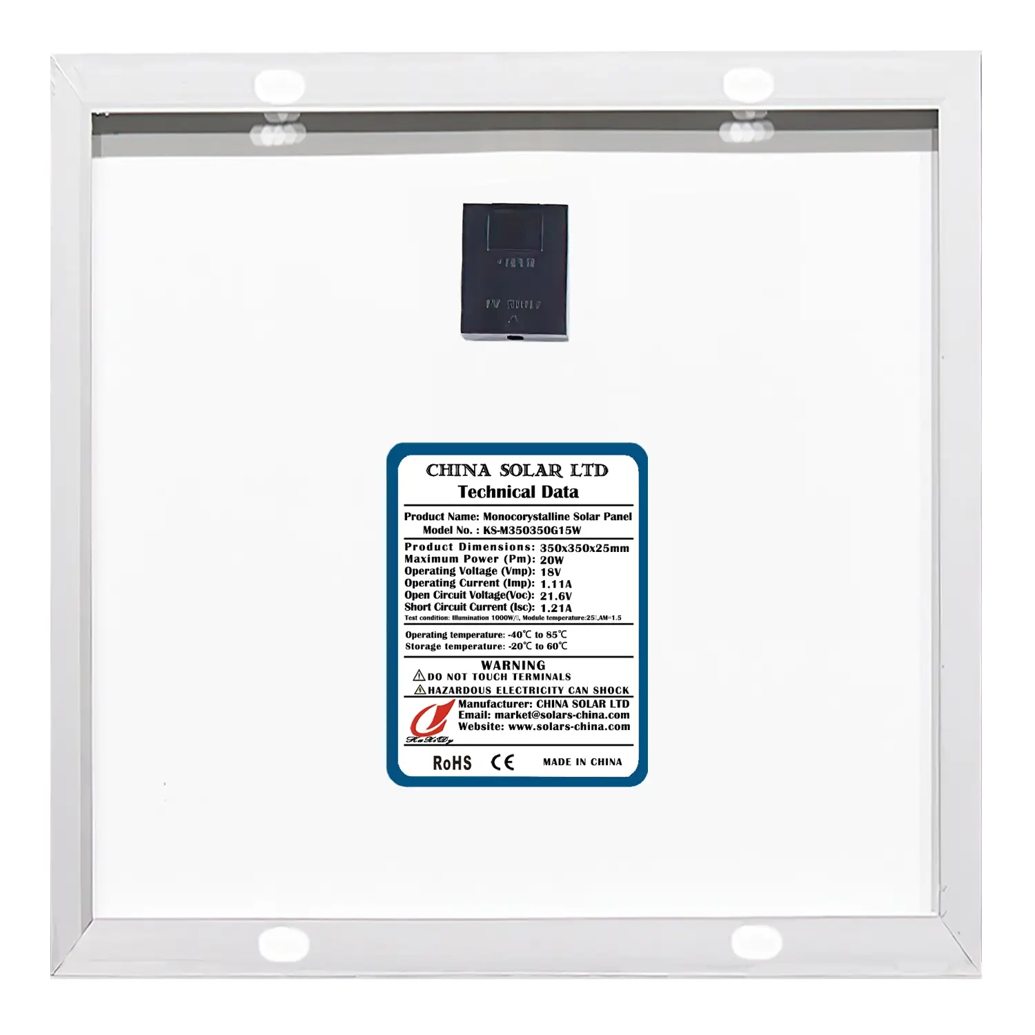 Monokristalline Solarmodul 20W