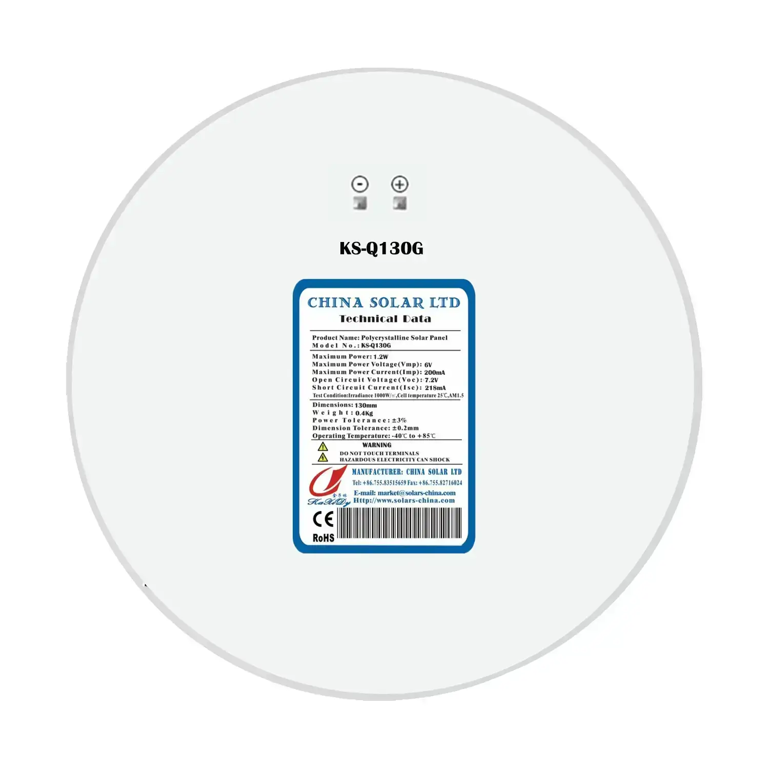 Kör alakú napelem 6V